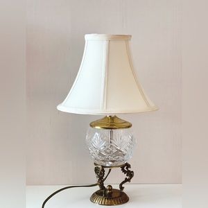 Crystal and Brass Lamp with Dragon Base Details